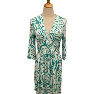 MILLY of New York White and Green Dress Size Large
